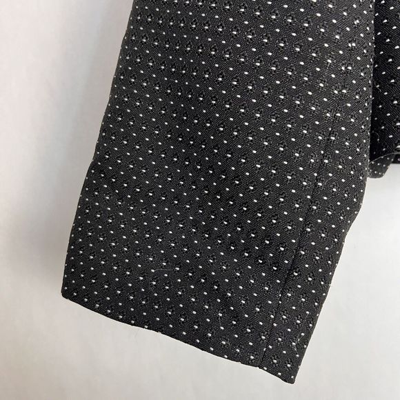 Evan Picone Short Blazer Womens 16 Black Polka Dot Midi Lined Career Jacket - Picture 6 of 14